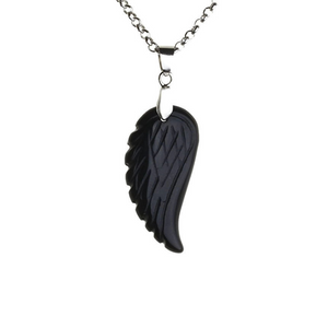 Black Obsidian Angel Wing Necklace