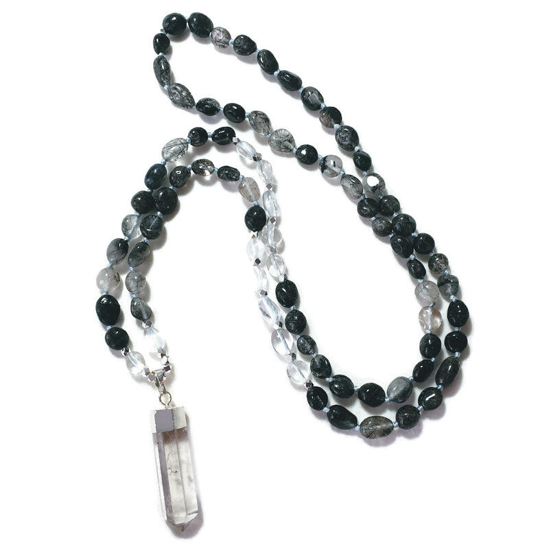 Black Rutilated Quartz Necklace