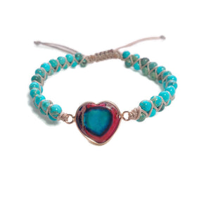 Jasper Heart Bracelet-Turquoise